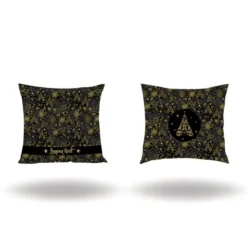 Lot 2 coupons velours ras noir motif sapin doré