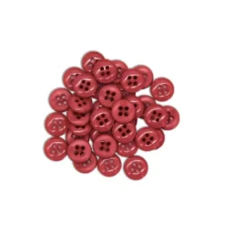Lot de 36 boutons 11mm 4 trous framboise