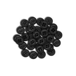 Lot de 36 boutons 11mm 4 trous noir