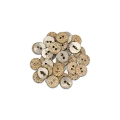 Lot de 36 boutons pierre rond 13mm crème