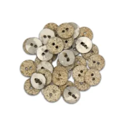 Lot de 36 boutons pierre rond 15mm crème