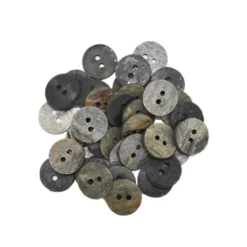 Lot de 36 boutons pierre rond 15mm gris argenté