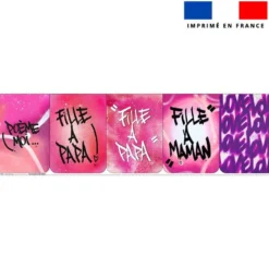 Lot de 5 coupons éponge pour serviettes de table pour enfant motif graffiti - Création Alex Z