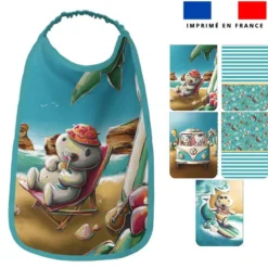 Lot de 5 coupons éponge pour serviettes de table pour enfant motif hippo en vacances - Création Stillistic