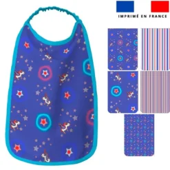 Lot de 5 coupons éponge pour serviettes de table pour enfant motif licorne et pégase bleu - Création Lili Bambou Design