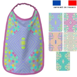 Lot de 5 coupons éponge pour serviettes de table pour enfant motif damier pixel - Création Lili Bambou Design