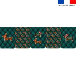Lot de 5 coupons éponge pour serviettes de table pour enfant motif Teckels de Noël - Création Stillistic