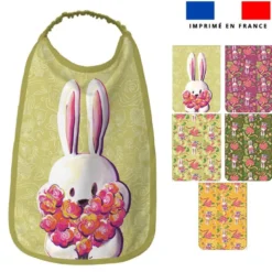 Lot de 5 coupons éponge pour serviettes de table pour enfant motif lapin printanier - Création Stillistic