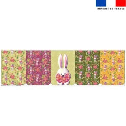 Lot de 5 coupons éponge pour serviettes de table pour enfant motif lapin printanier - Création Stillistic