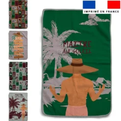 Lot de 5 essuie-mains en éponge motif maitre au soleil