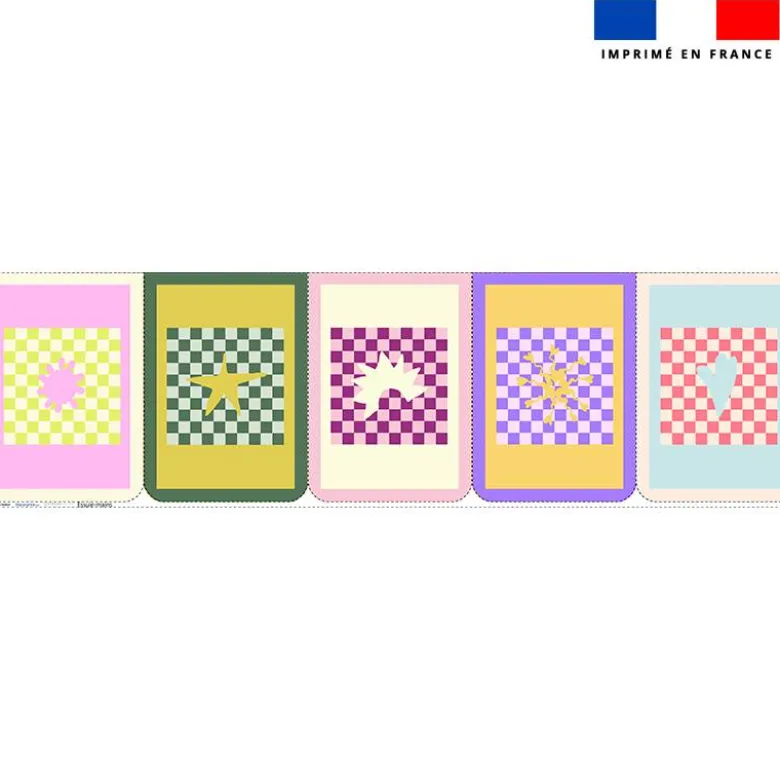 Lot de 5 essuie-mains en éponge motif positives vibes - Création Lili Bambou Design