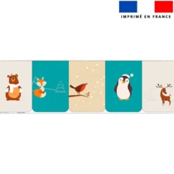 Lot de 5 essuie-mains en éponge motif animaux d'hiver