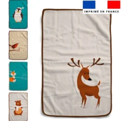 Lot de 5 essuie-mains en éponge motif animaux d'hiver