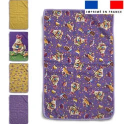 Lot de 5 essuie-mains en éponge motif poule et oeufs de Pâques - Création Stillistic