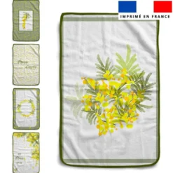 Lot de 5 essuie-mains en éponge motif mamie mimosa