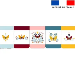 Lot de 5 essuie-mains en éponge motif papillon
