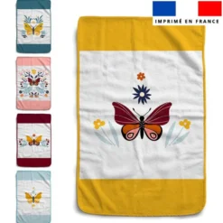 Lot de 5 essuie-mains en éponge motif papillon