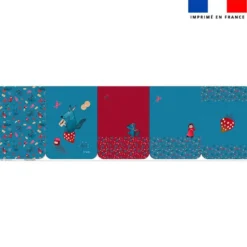 Lot de 5 essuie-mains en éponge motif chaperon et loup - Création Nidillus