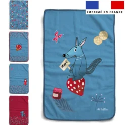 Lot de 5 essuie-mains en éponge motif chaperon et loup - Création Nidillus