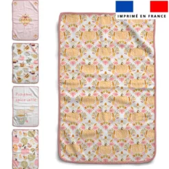 Lot de 5 essuie-mains en éponge motif douceurs d'automne pastel