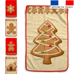 Lot de 5 essuie-mains en éponge motif pain d'épice