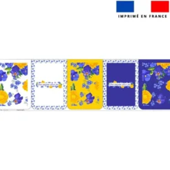 Lot de 5 essuie-mains en éponge motif fleur de pensée