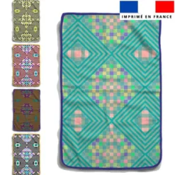 Lot de 5 essuie-mains en éponge motif damier pixel - Création Lili Bambou Design