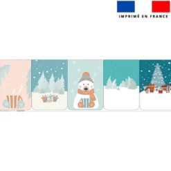 Lot de 5 essuie-mains en éponge motif ours polaire