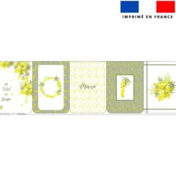 Lot de 5 essuie-mains en éponge motif mimosa