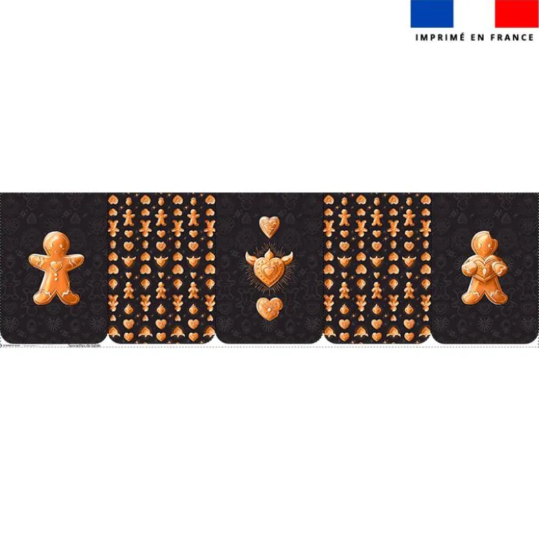 Lot de 5 essuie-mains en éponge motif Noël pain d'épices - Création Stillistic