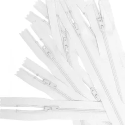 Lot de 10 fermetures 50 cm blanches