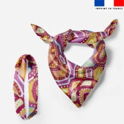 Lot de 2 foulards imprimés abstrait point rose - Création Lita Blanc