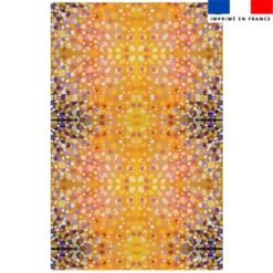 Lot de 2 foulards imprimés abstrait pointillisme jaune - Création Lita Blanc