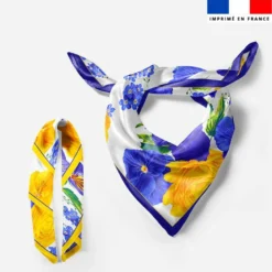 Lot de 2 foulards imprimés fleur de pensée