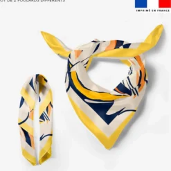 Lot de 2 foulards imprimés floral jaune