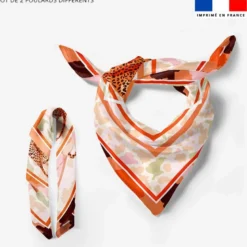 Lot de 2 foulards imprimés jaguar