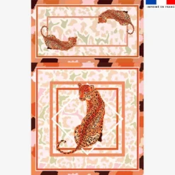 Lot de 2 foulards imprimés jaguar