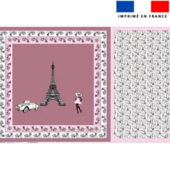 Lot de 2 foulards imprimés Paris rose et gold