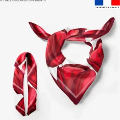 Lot de 2 foulards imprimés tulipe rouge