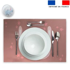 Lot 2 sets de table et 12 dessous de verres motif animaux pastel