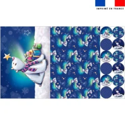 Lot 2 sets de table et 12 dessous de verres motif Ours polaire - Création Stillistic