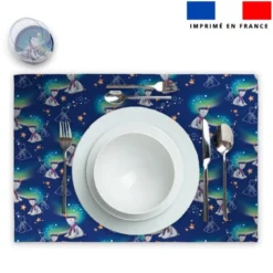 Lot 2 sets de table et 12 dessous de verres motif Ours polaire - Création Stillistic