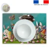 Lot 2 sets de table et 12 dessous de verres motif mouton et oeufs de Pâques - Création Stillistic