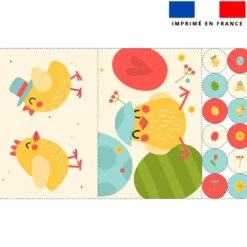 Lot 2 sets de table et 12 dessous de verres motif petit poussin de Pâques