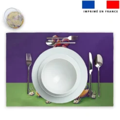 Lot 2 sets de table et 12 dessous de verres motif poule et oeufs de Pâques - Création Stillistic
