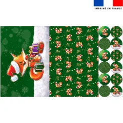 Lot 2 sets de table et 12 dessous de verres motif Renard de noel - Création Stillistic