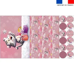 Lot 2 sets de table et 12 dessous de verres motif Tigre blanc de noel- Création Stillistic