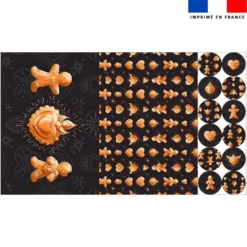Lot 2 sets de table et 12 dessous de verres motif Noël pain d'épices - Création Stillistic