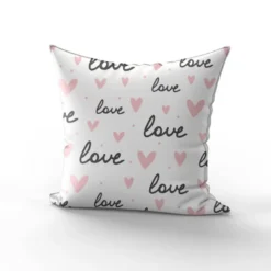 Love et coeur rose - Fond blanc