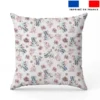 Éléphant et rose aquarelle vieux rose - Fond blanc